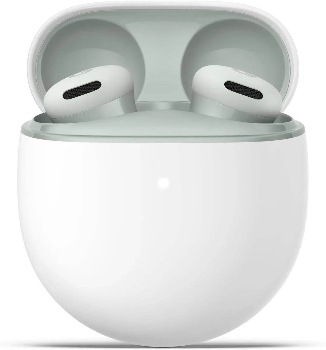 Fog colour in-ear earbuds with twist-to-adjust stabiliser and charging case