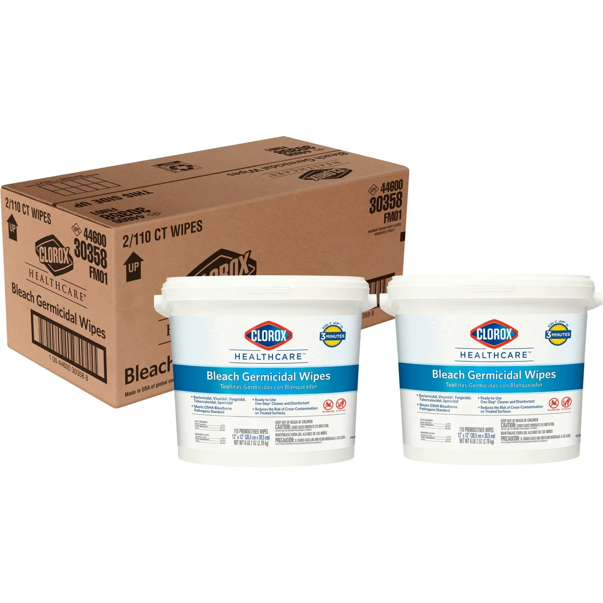 Clorox Clorox CLO30358CT Cleaning Wipes 110/Canister 2/Carton — product photo
