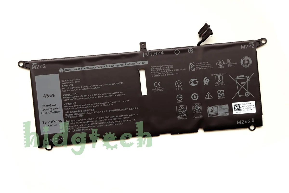 Beisite Beisite HK6N5 laptop battery 45Wh 7.6V for Inspiron 13-5390 XPS 9370 9380 — product photo