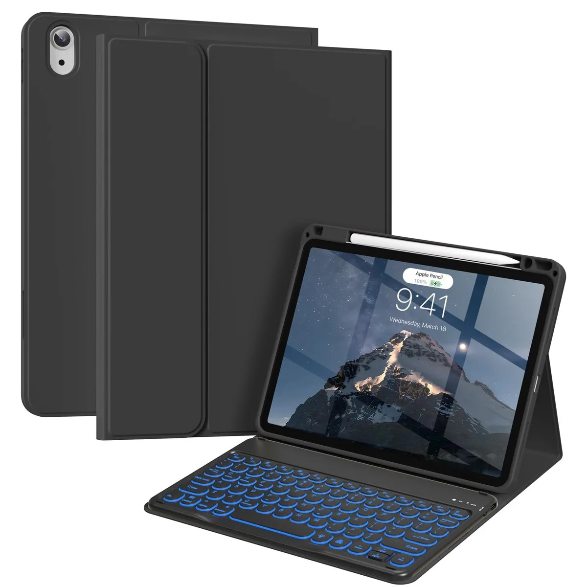 Batianda Batianda Keyboard Case iPad Air 10.9 2020/2022 7 Color Backlit 2 in 1 Accessory — product photo