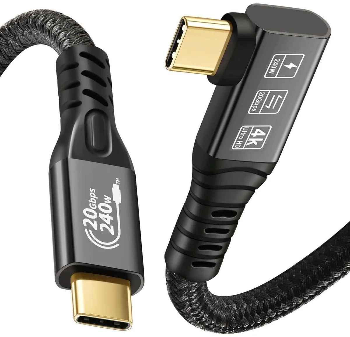 Aomoproing Aomoproing USB C 3.2 Gen2x2 20Gbps Cable 90Degree 5M — product photo