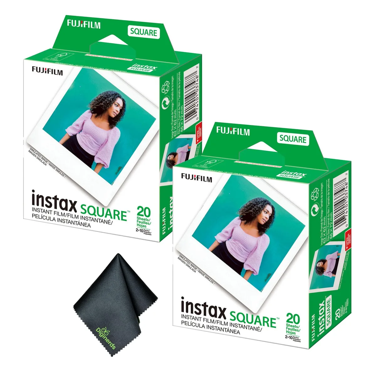 FUJIFILM FUJIFILM instax SQUARE Instant Film 40 Exposures + Microfiber Cloth — product photo