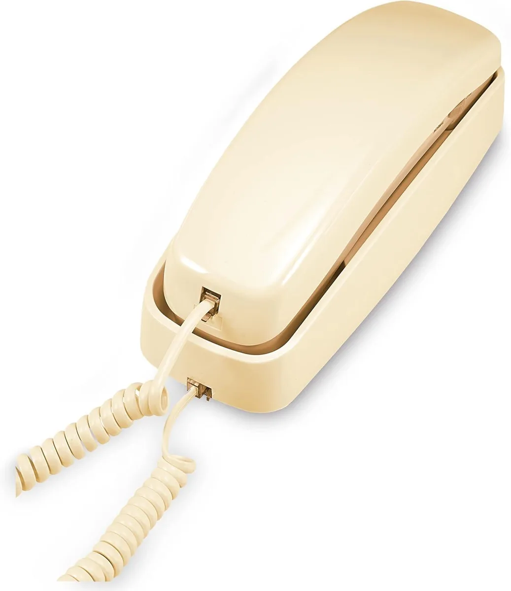  AT&amp;T 210 Corded Phone, Beige, 13 Speed Dial Keys — product photo