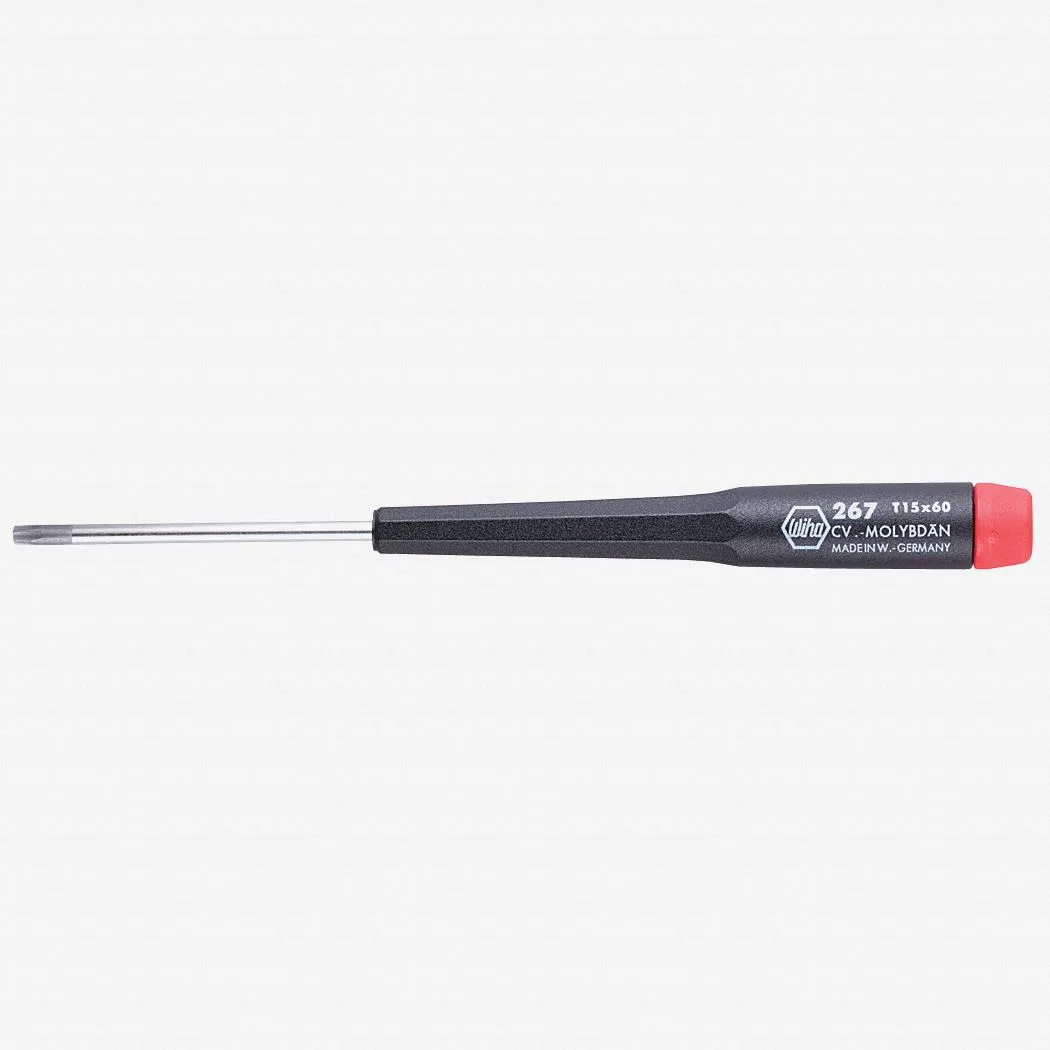 WIHA 26705 Torx T5 precision screwdriver with 40mm chrome shank and ergonomic plastic handle