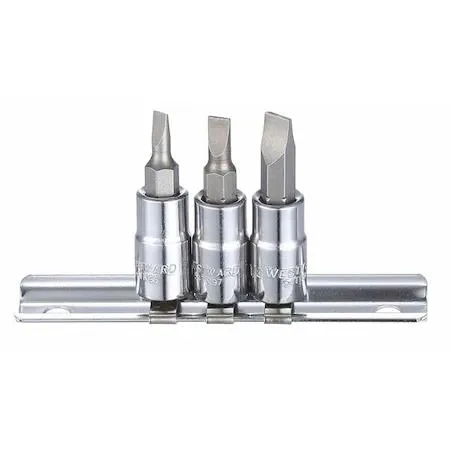 Westward 1/4" drive 8-piece SAE socket bit set in transparent case