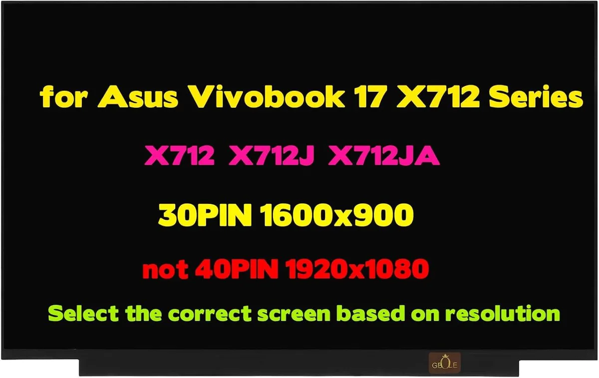 NUOLAISUN NUOLAISUN 17 1600x900 30PIN IPS LCD laptop screen for Asus Vivobook X712 — product photo