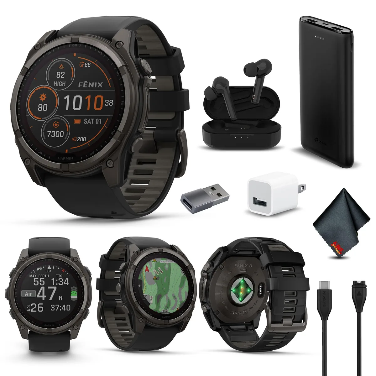 Garmin Garmin fenix 8 51mm Solar Sapphire Carbon Gray DLC Titanium wearable technology — product photo