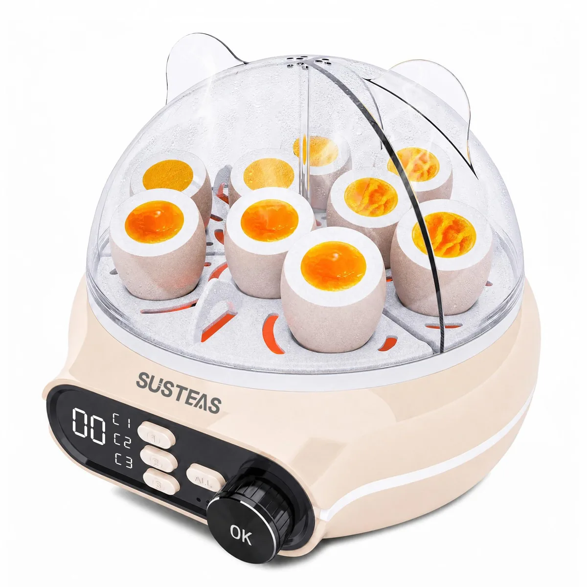  SUSTEAS Rapid Egg Cooker 9 Eggs Beige — product photo