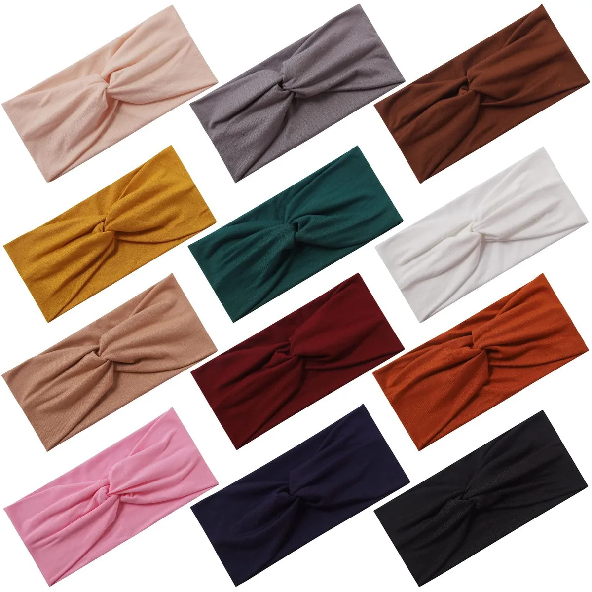  Panleding 12 Pcs Stretchy Headbands Dark Serial — product photo