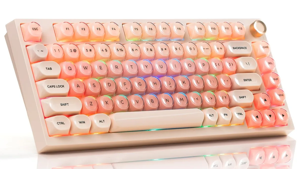 costom costom SK65 75% Wireless Mechanical Gaming Keyboard Pink — product photo