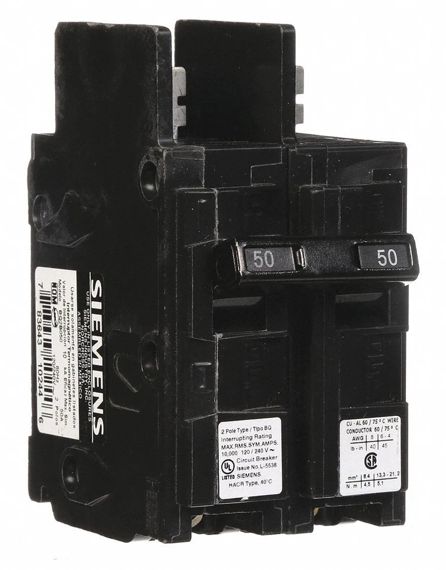 SIEMENS SIEMENS BQ2B050 50 A 2-pole 120/240 V AC bolt-on circuit breaker — product photo