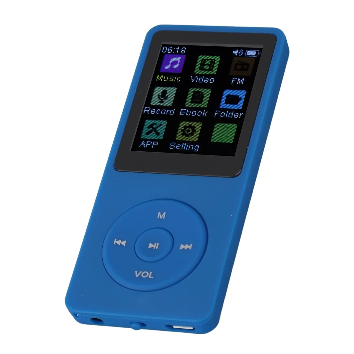  Yunseity MP3 Player Bluetooth 5.0 1.8in 16GB Blue — product photo