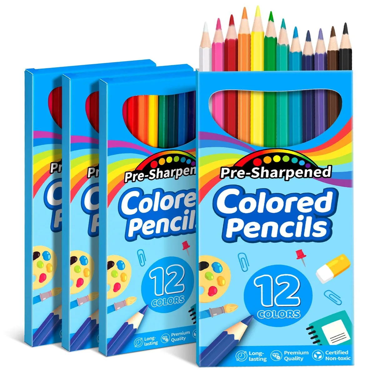 Avery V-Opitos 48 Count Colored Pencils 4 Packs 12 Colors — product photo