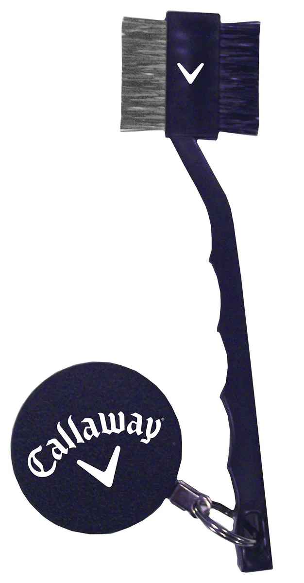 Callaway dual-sided club cleaning brush with retractable zinger clip