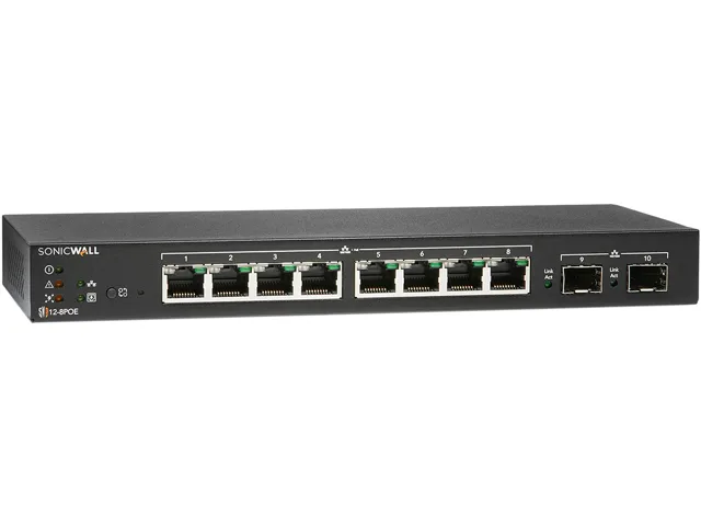 SonicWall SonicWall 02-SSC-2463 SWS12-8POE 10-port managed network switch — product photo