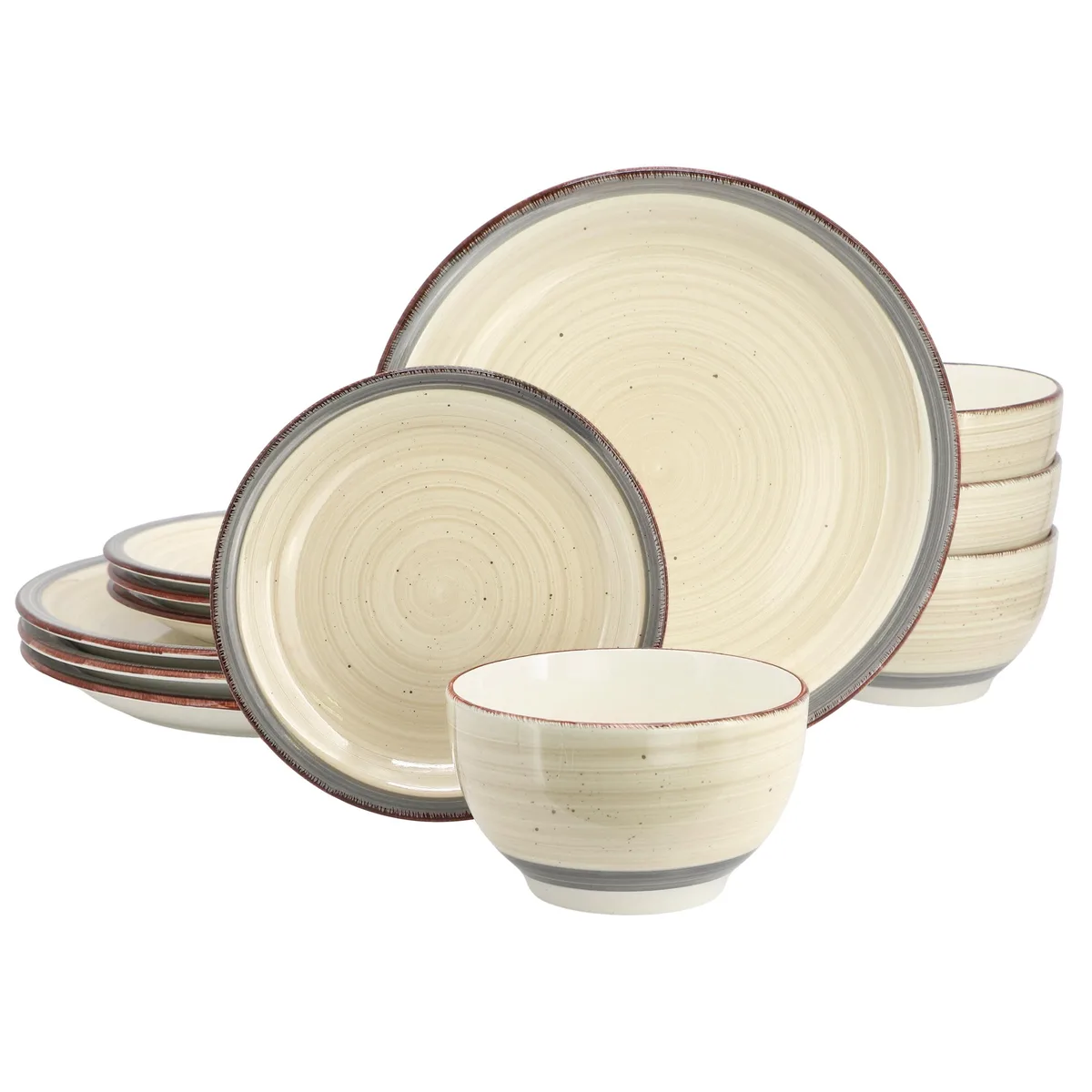 Gibson Home Gibson Home 510122524M 12 Piece Ceramic Dinnerware Set Beige — product photo