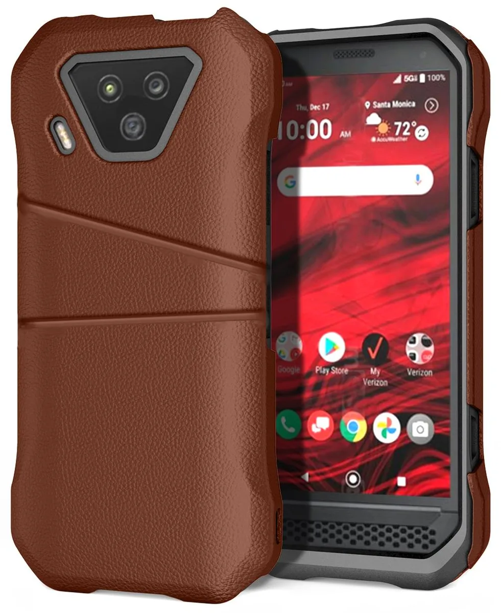 Nakedcellphone Nakedcellphone Slim Wallet Case Brown for Kyocera DuraForce Ultra 5G E7110 — product photo