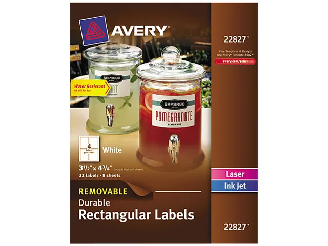 Avery Avery 22827 White Rectangle Labels 3.5" x 4.75" 32 Pack — product photo