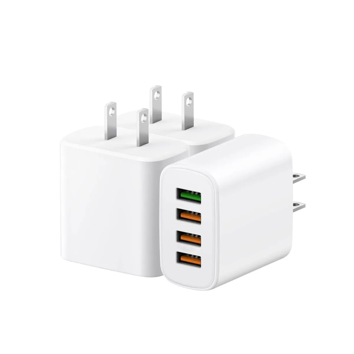 No Sew No Sew 3-Pack White USB Charger Block 4-Port 2.4A 110V — product photo