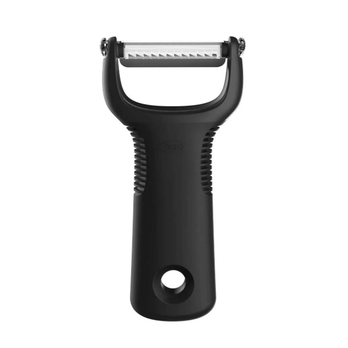 OXO Good Grips Julienne Peeler, stainless steel blade, rubber handle, silver finish