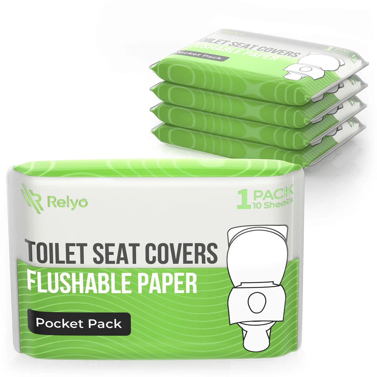  Relyo Flushable Toilet Seat Covers 50 Pack XL 17x15in — product photo