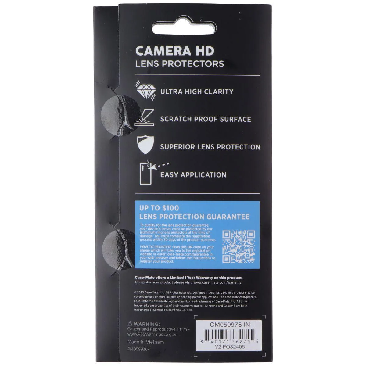 Case-Mate Case-Mate Camera HD Lens Protector Samsung Galaxy S26 Black — product photo