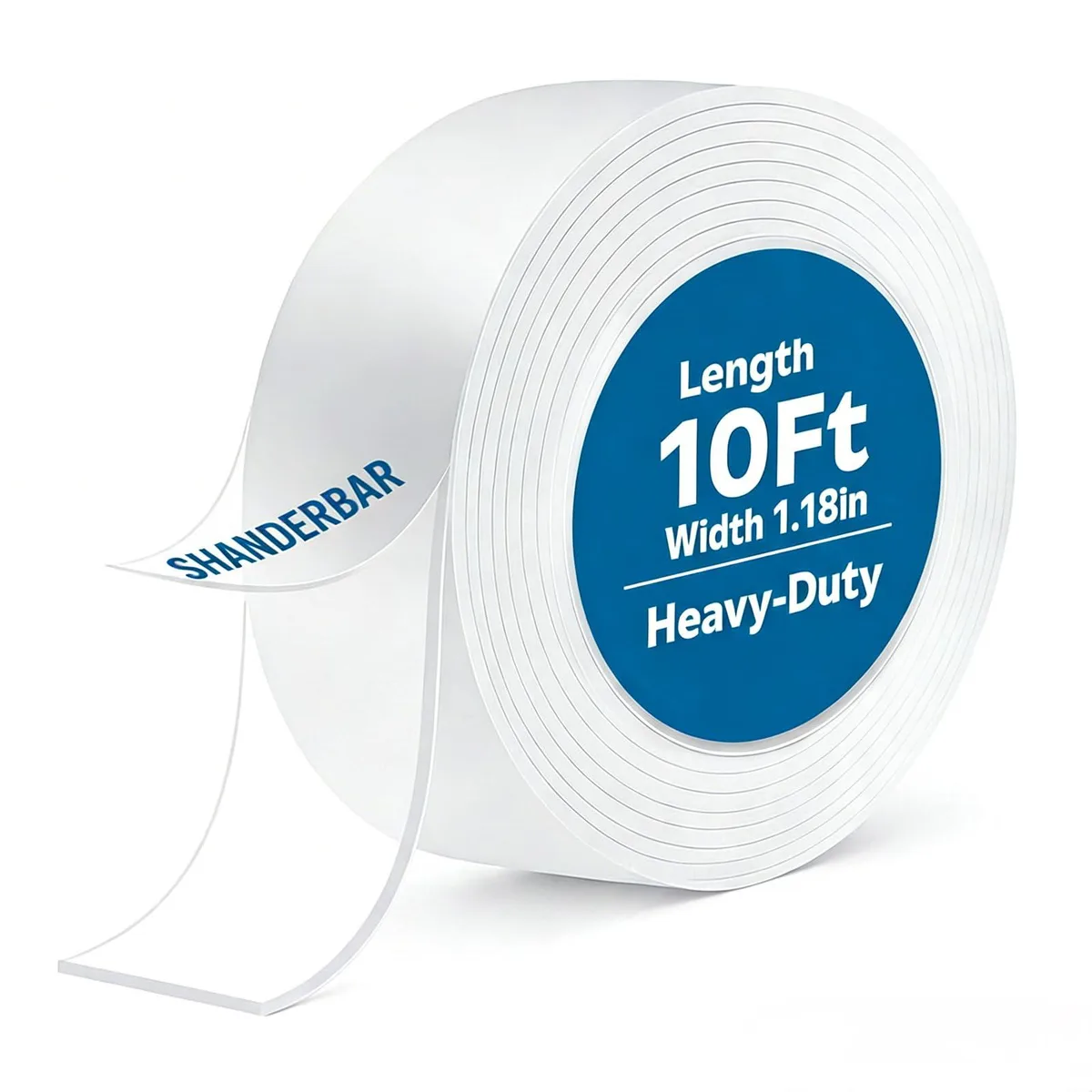 Clear double-sided acrylic gel tape roll, 9.8 ft length
