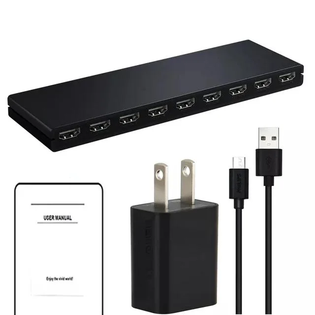 YINGHUA YINGHUA HDMI Splitter 1×8 4K 30Hz HDCP 1.4 US power — product photo