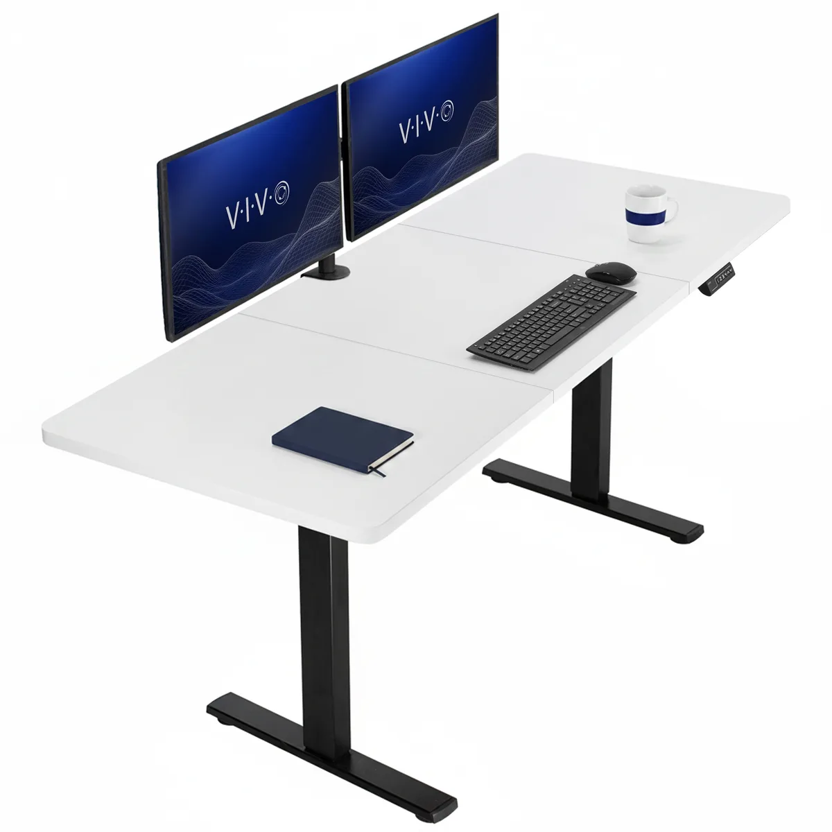 VIVO VIVO Electric 71 x 30 Standing Desk White Top Black Frame 220 lbs — product photo