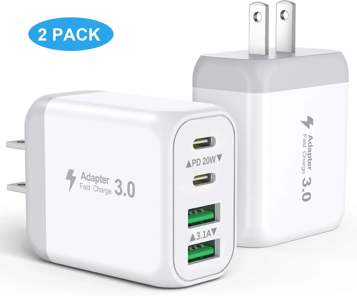 Hitoor Hitoor 40W 2-Pack 4-Port USB-C Wall Charger White — product photo