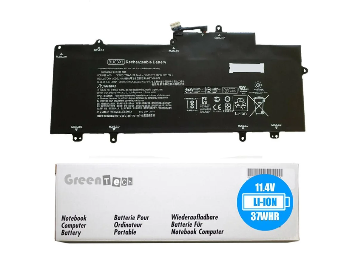 NShi NShi BU03XL laptop battery 11.4V 37Whr 3-cell for HP Chromebook 14 G4 14-AK — product photo