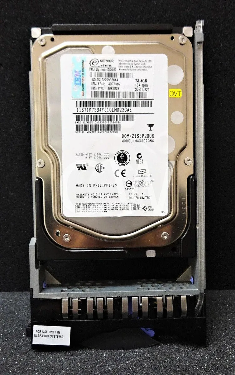 IBM IBM MAX3073NC 73GB 15K U320 8MB SCSI 3.5" HS Hard Drive — product photo