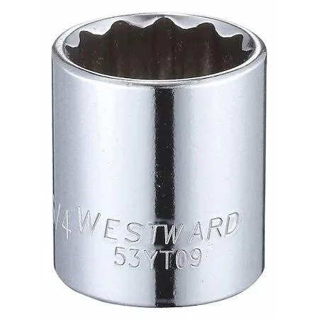Westward 3/8 inch drive 3/4 inch 12-point chrome socket