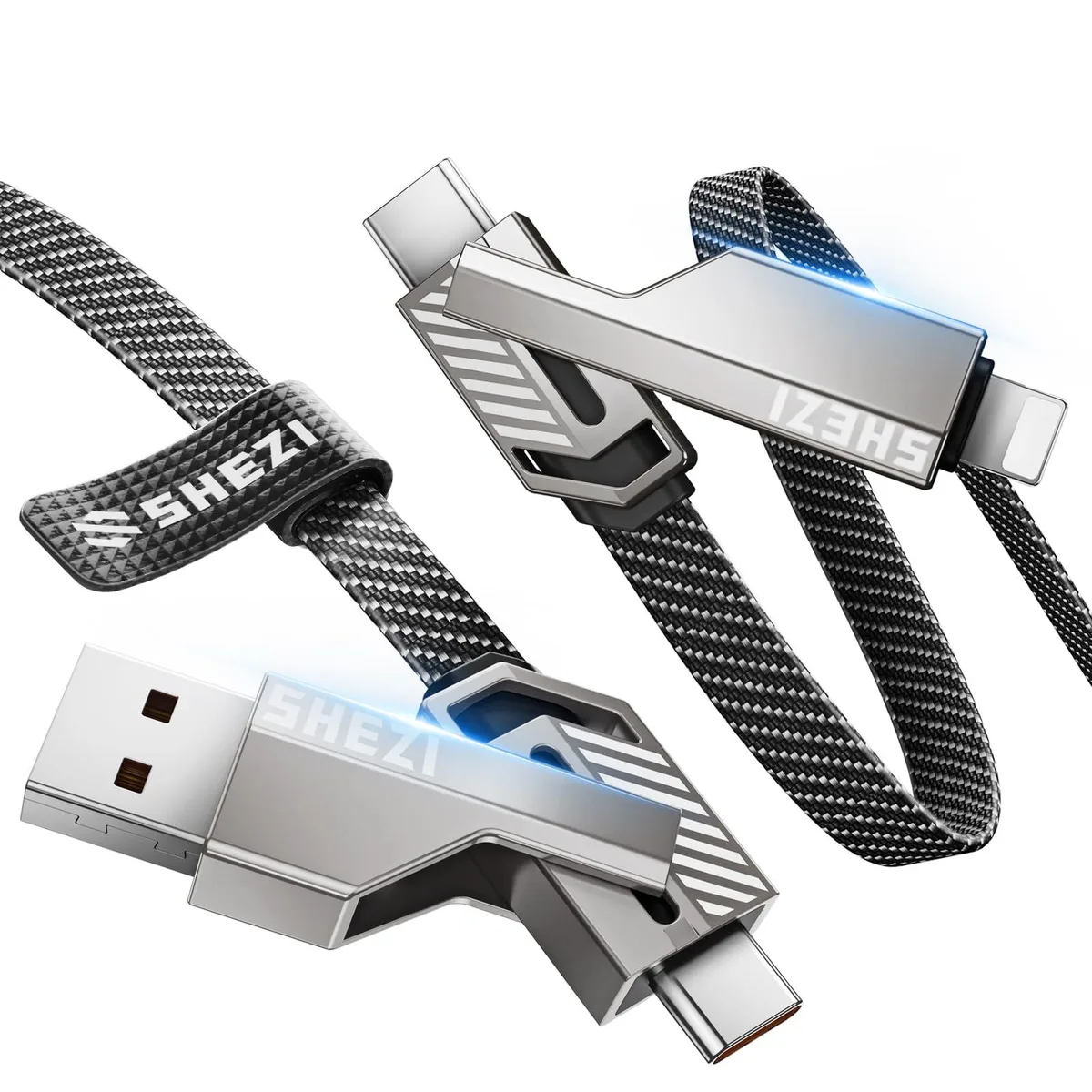  Vexipia L1 4-in-1 USB-C Cable 60W 3ft Grey — product photo