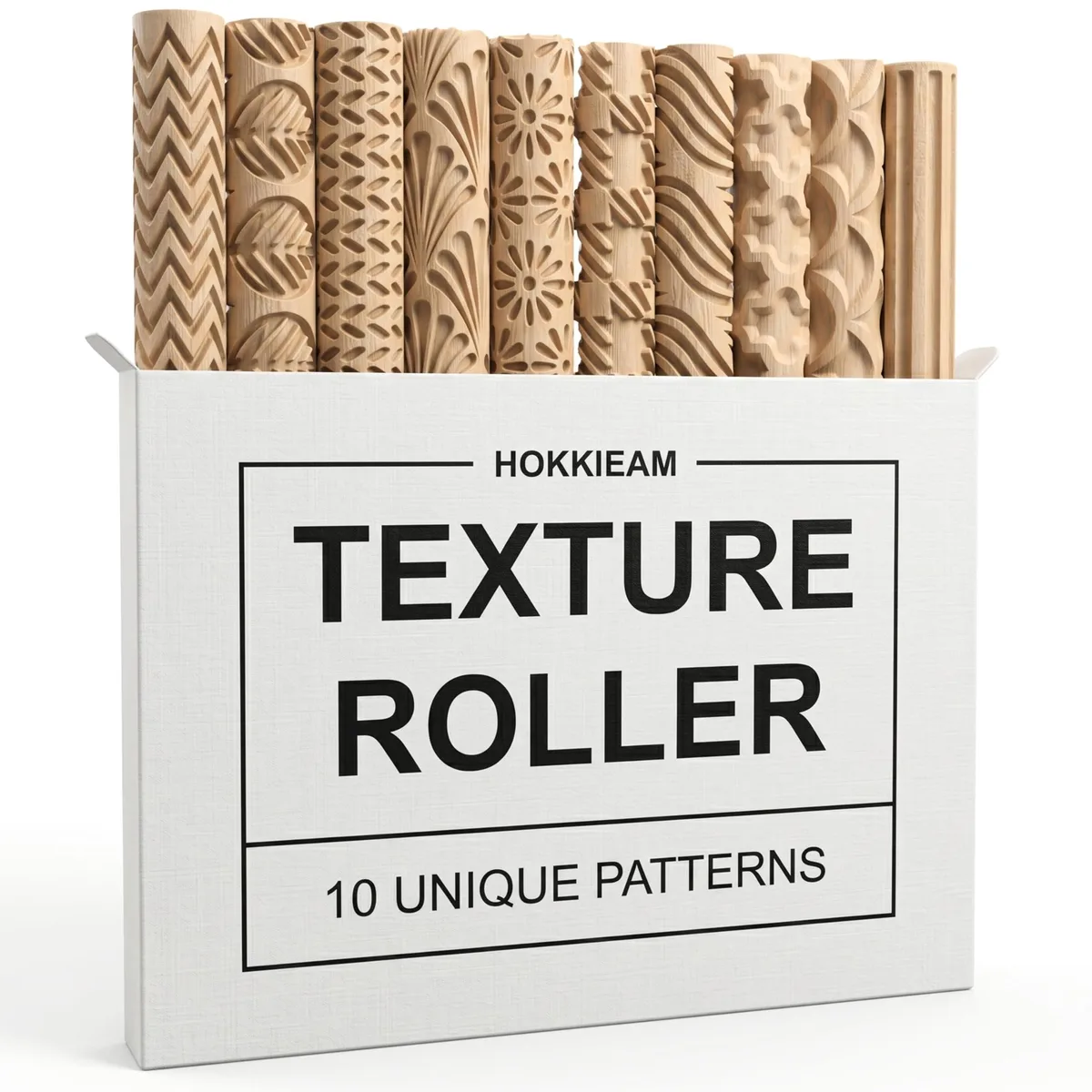  HOKKIEAM Clay Texture Rollers 10 PCS General Craft — product photo