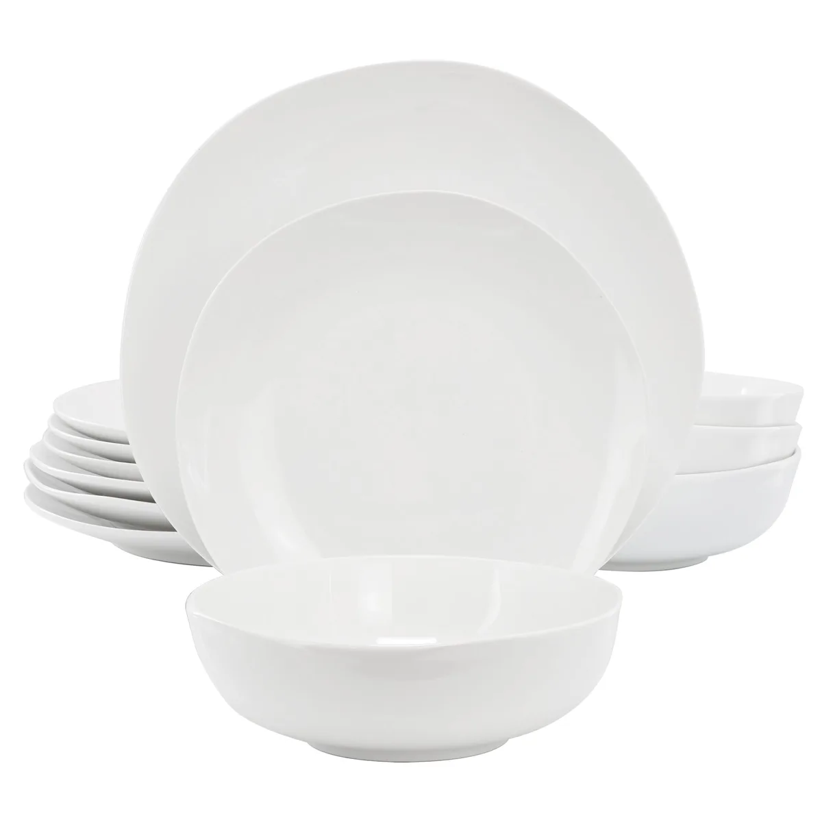 Gibson Home Gibson Home Aspen Drift 12 Piece Ceramic Dinnerware Set White — product photo