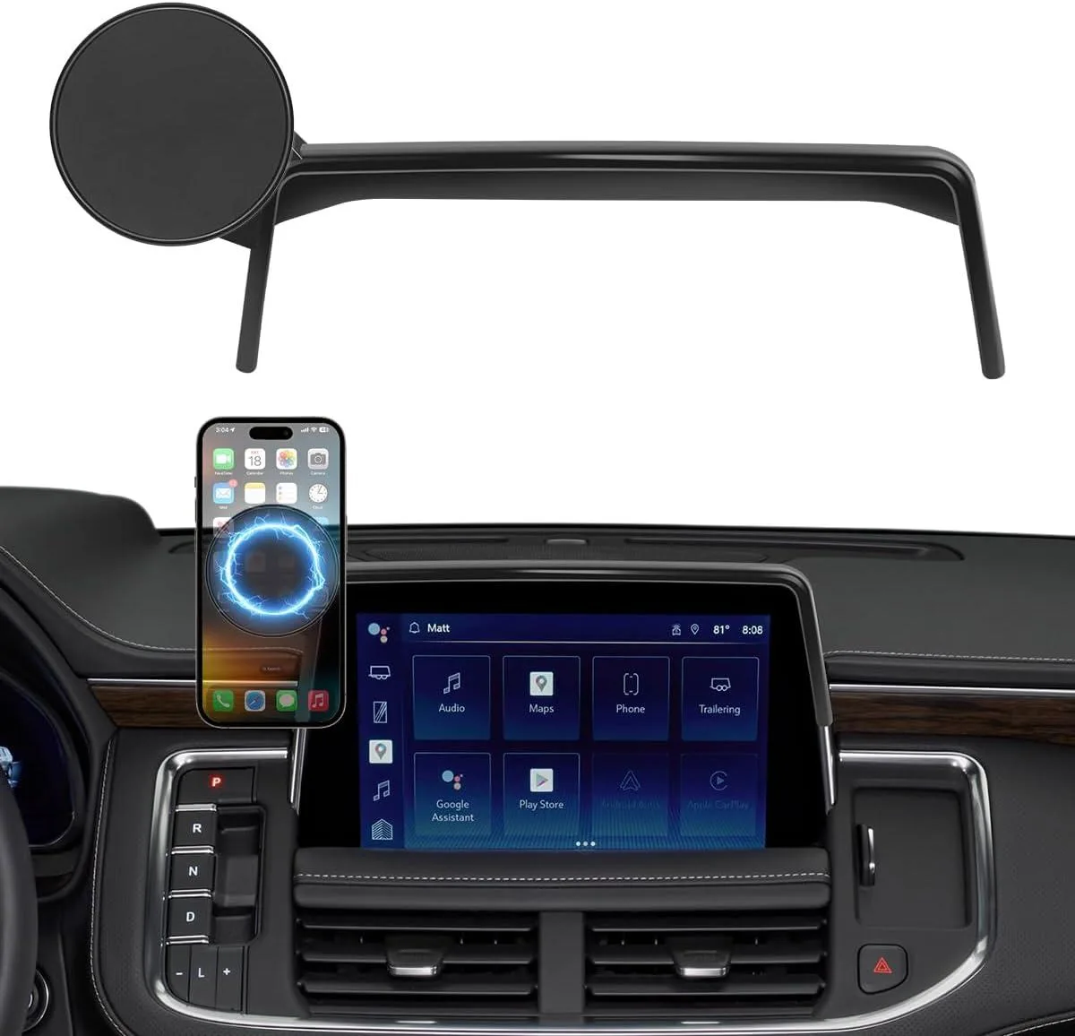 Keyence Keyence Car Phone Holder Chevy Suburban Tahoe Yukon 2021-2024 10.2-Inch MagSafe 360° Rotation — product photo