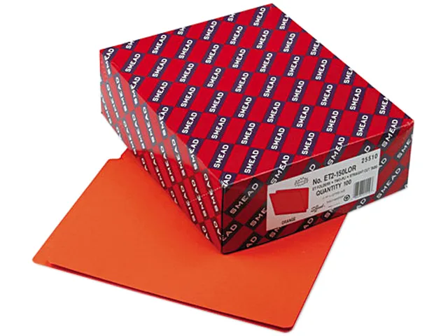Smead Smead 25510 Orange End Tab File Folders 100/Box — product photo