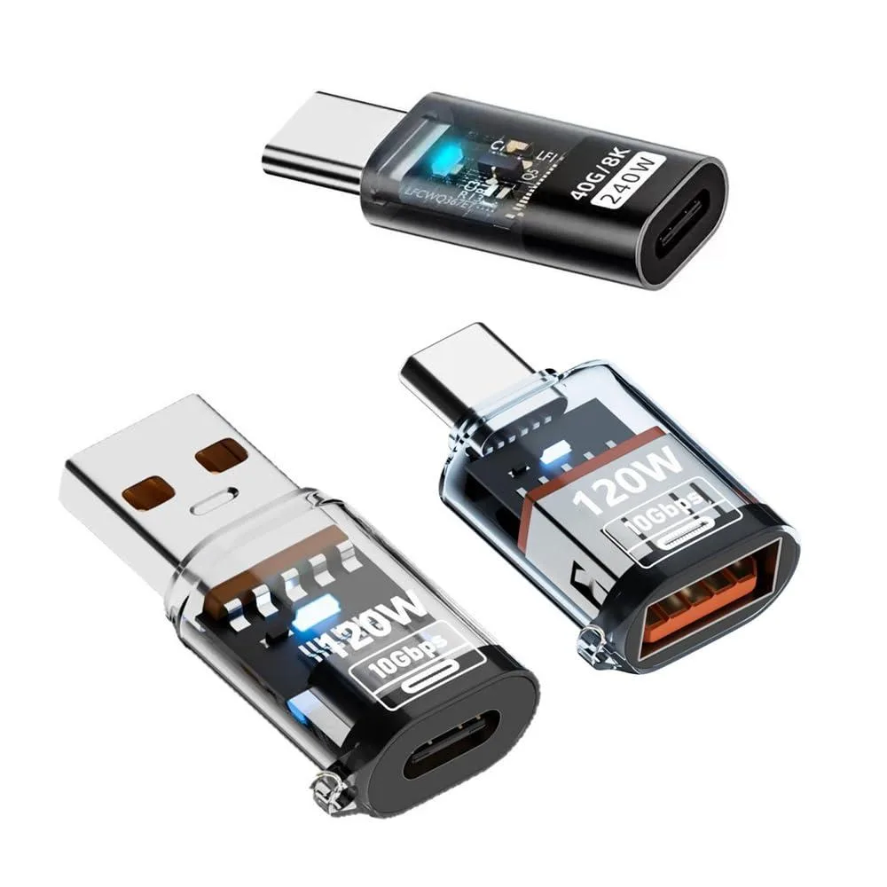 LORDWORLD LORDWORLD 3pc USB-C Adapter Set LED 10Gbps 40Gbps 120W 240W — product photo