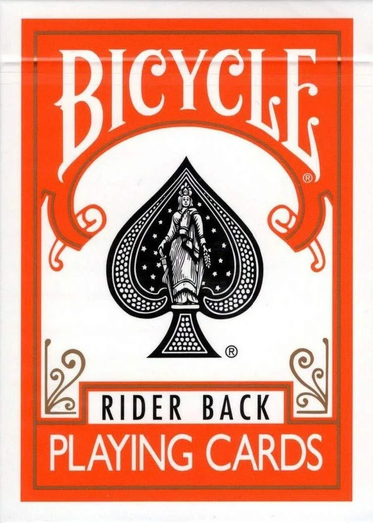  Worry Free Gadgets Orange Rider Back Playing Cards 52 Cards Black — product photo