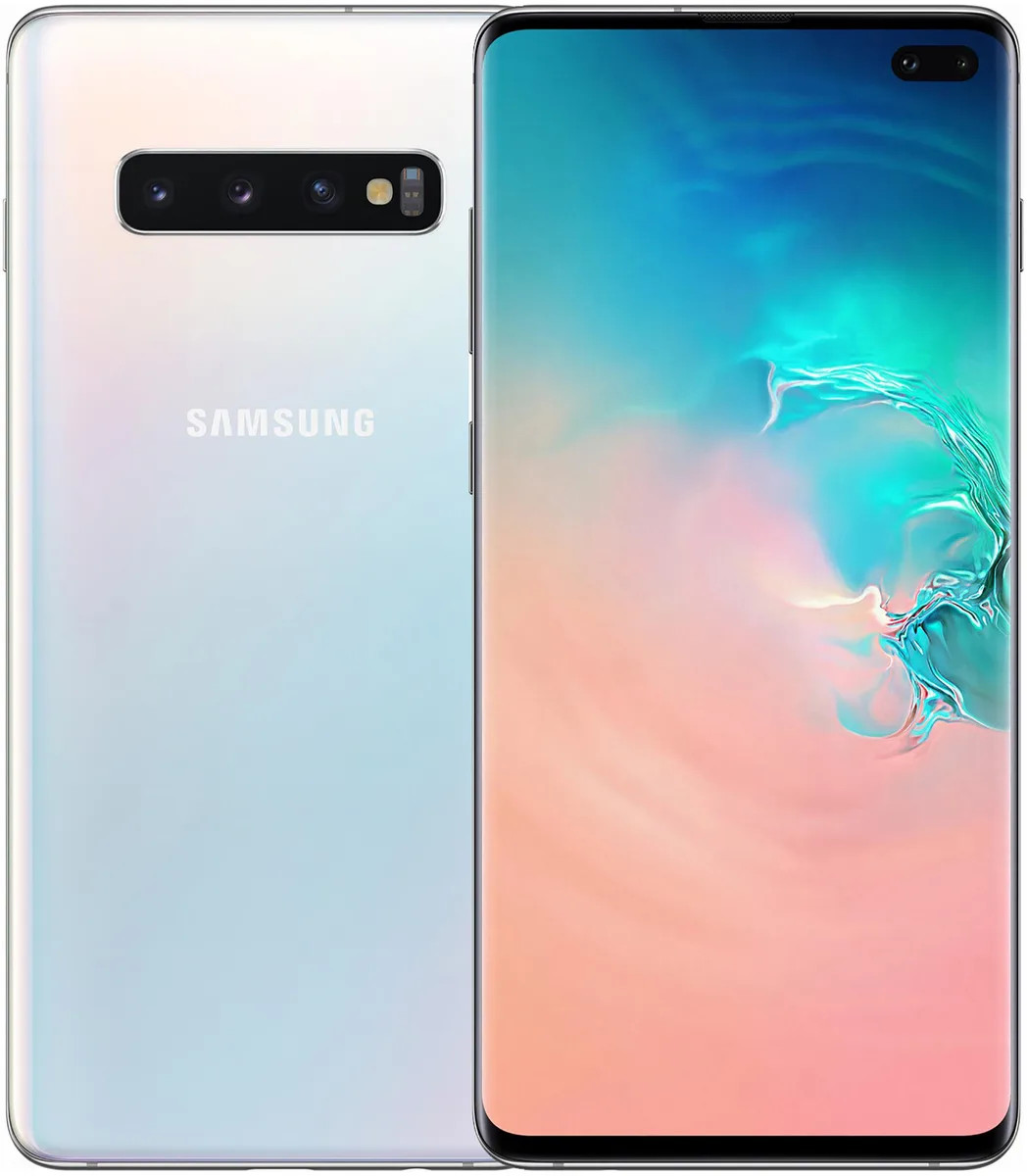 SAMSUNG SAMSUNG SM-G975-PW Galaxy S10+ 128GB Prism White cell phones - unlocked — product photo