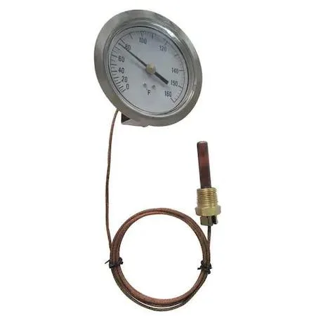 Value Brand Value Brand Analog Panel Thermometer 30-240F 3.5in .4in Probe 5ft Cable 12U627 — product photo