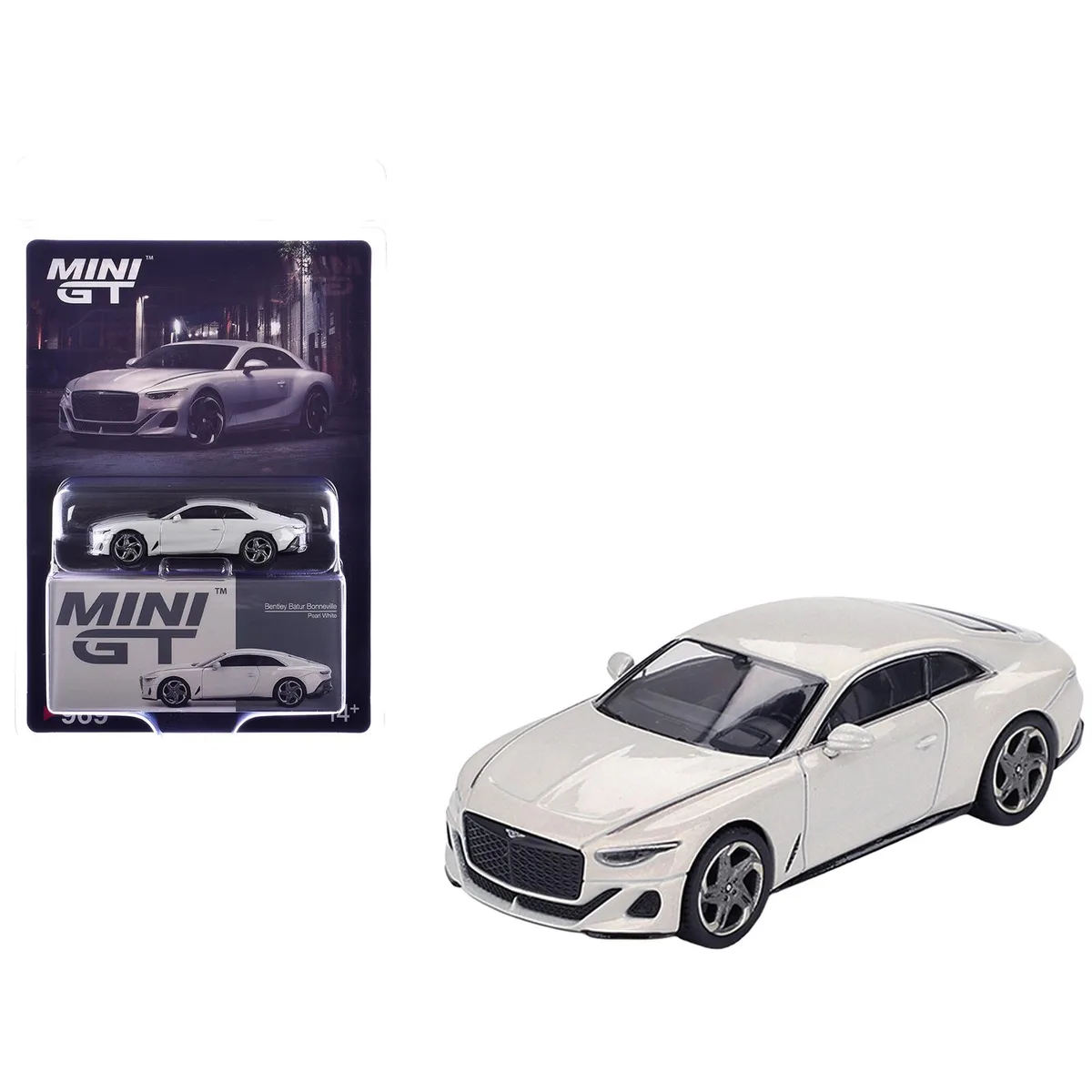True True Bentley Batur Bonneville Pearl White Metallic Limited Edition 1/64 Die Cast Model Car — product photo