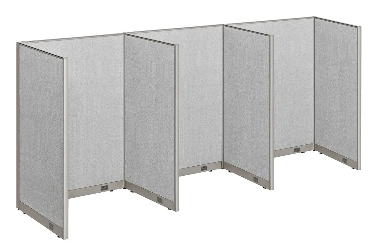 GOF GOF 3-Person Workstation Cubicle 36"D x 144"W x 72"H office furniture — product photo