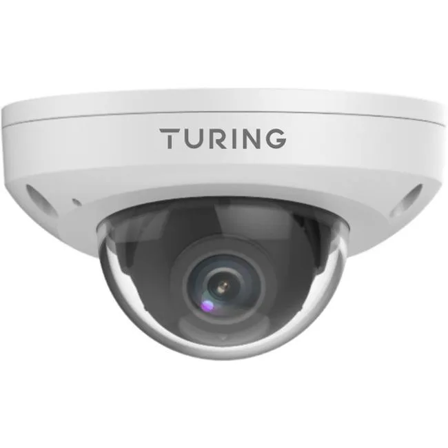 White mini dome IP camera with clear bubble lens and adjustable base