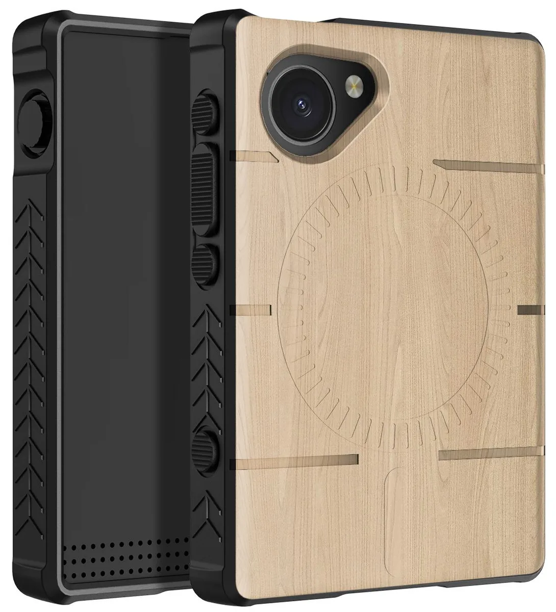 Nakedcellphone Nakedcellphone Flex Case for Light Phone III Woodgrain Brown MagSafe Compatible TPU — product photo