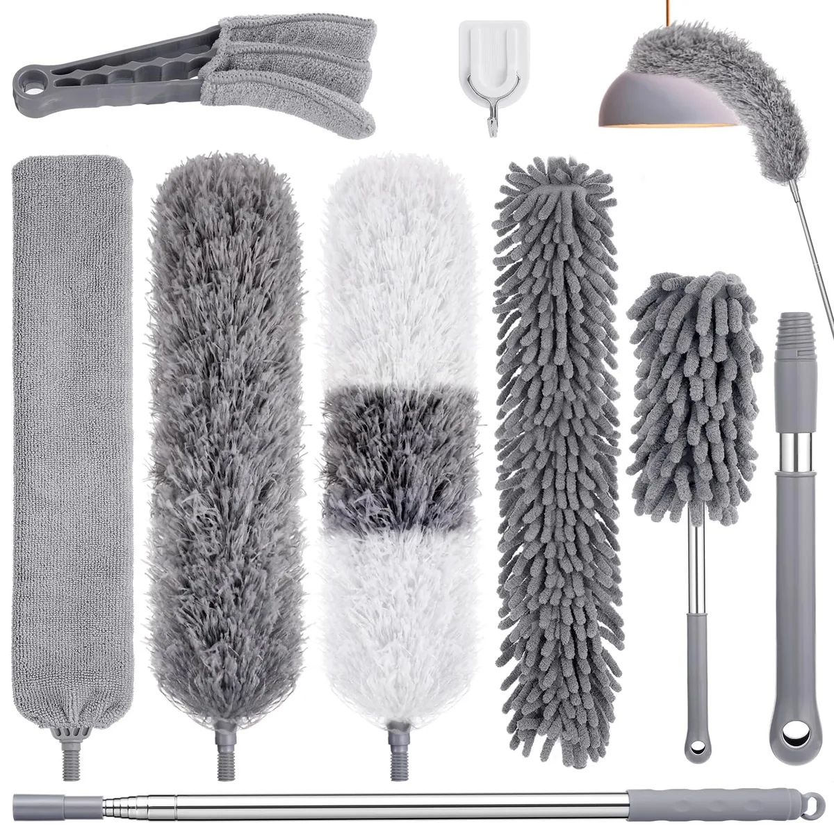  9PCS Microfiber Cleaning Kit Extendable to 100 Inches — product photo