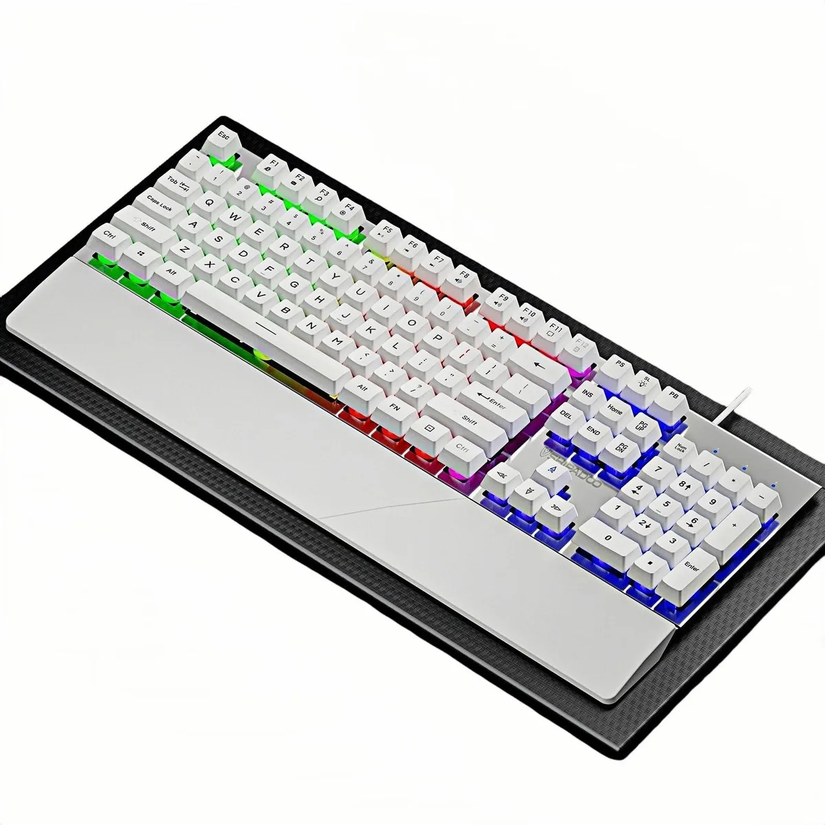  Guiheng 104-Key Wired Rainbow LED Gaming Keyboard (White) — product photo