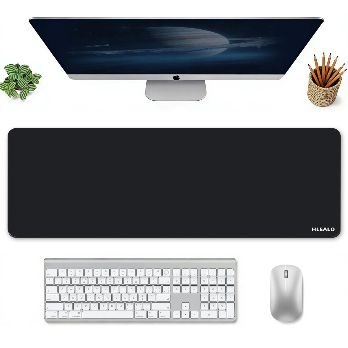  HIEALO Large Black Mouse Pad 31.5 x 11.8 in — product photo