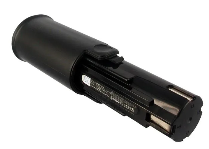 Rectangular Makita power-tool battery pack, dark finish, contacts on one end